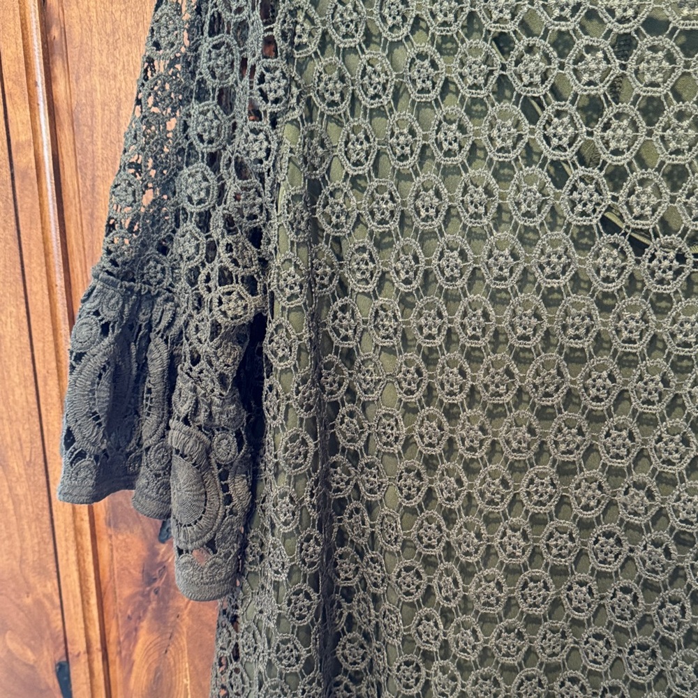 Lane Bryant  Forest Green Lace Midi Dress - Picture 4 of 8